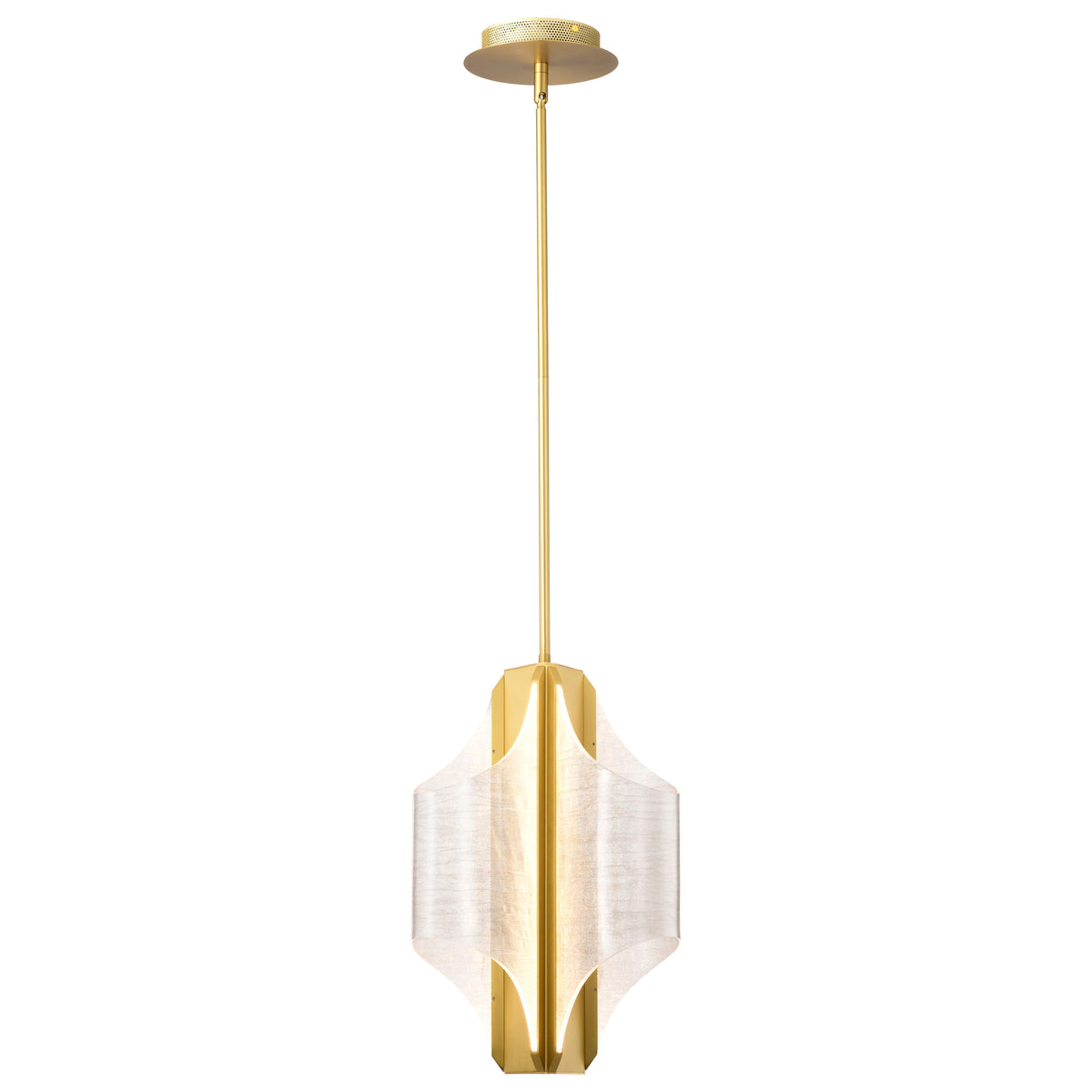 Idris - LED 3 Light Pendant - Vintage Brass Finish - Light Guide Panels