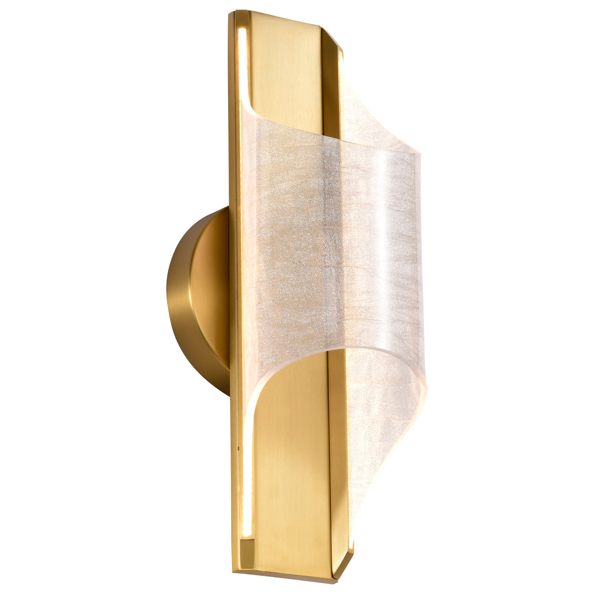 Idris - LED 1 Light Wall Sconce - Vintage Brass Finish - Light Guide Panels