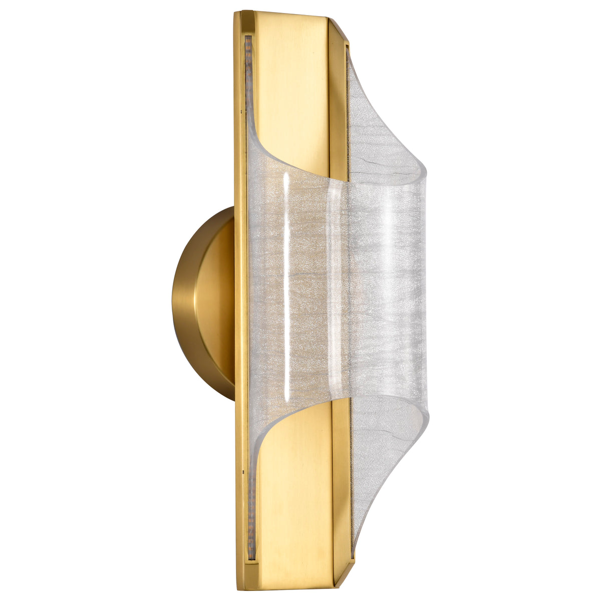 Idris - LED 1 Light Wall Sconce - Vintage Brass Finish - Light Guide Panels