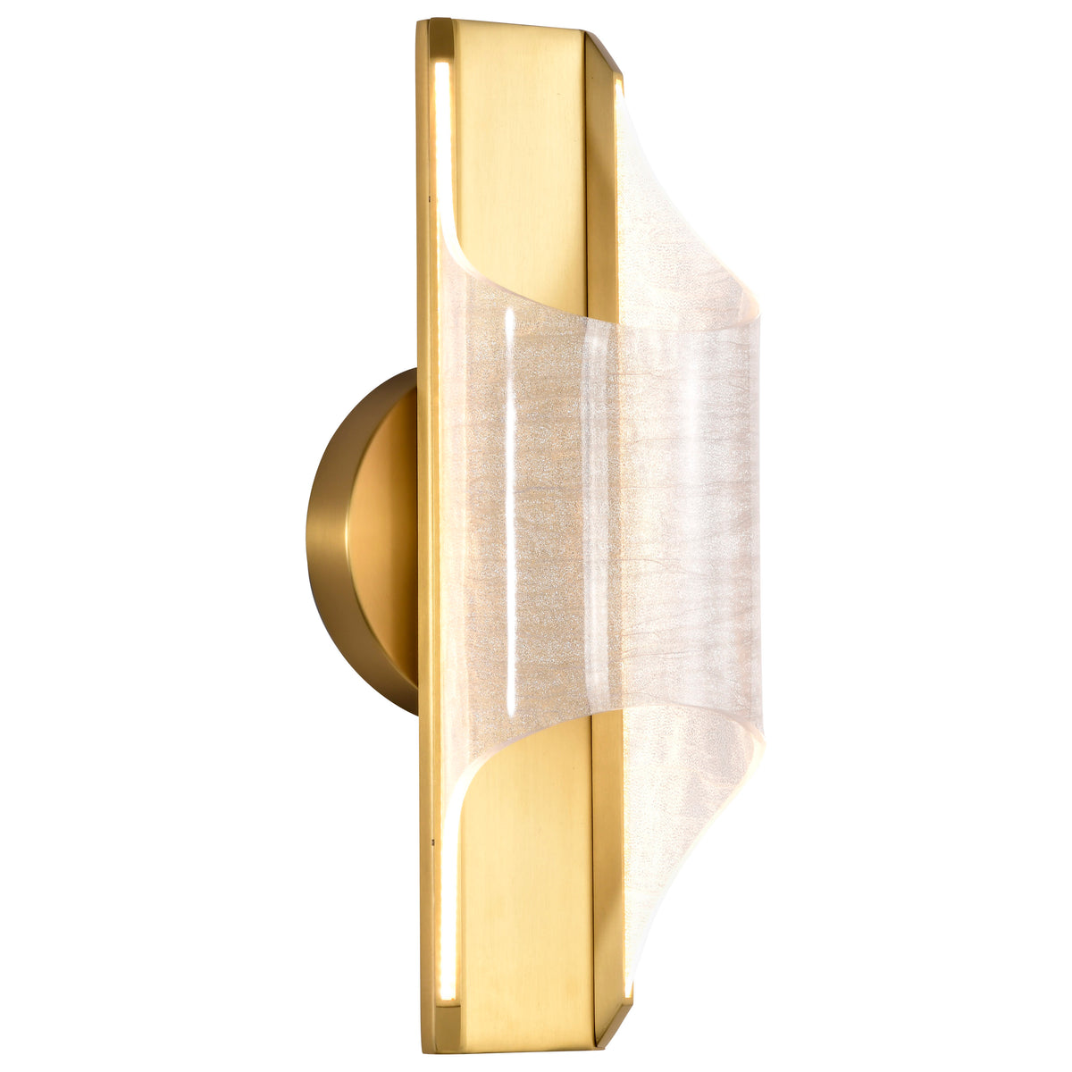 Idris - LED 1 Light Wall Sconce - Vintage Brass Finish - Light Guide Panels