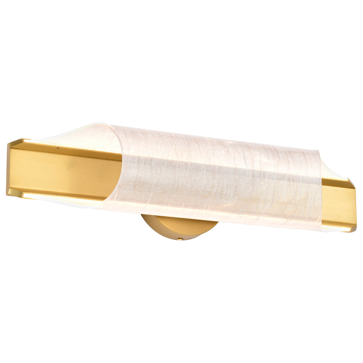 Idris - LED 3 Light Wall Sconce - Vintage Brass Finish - Light Guide Panels