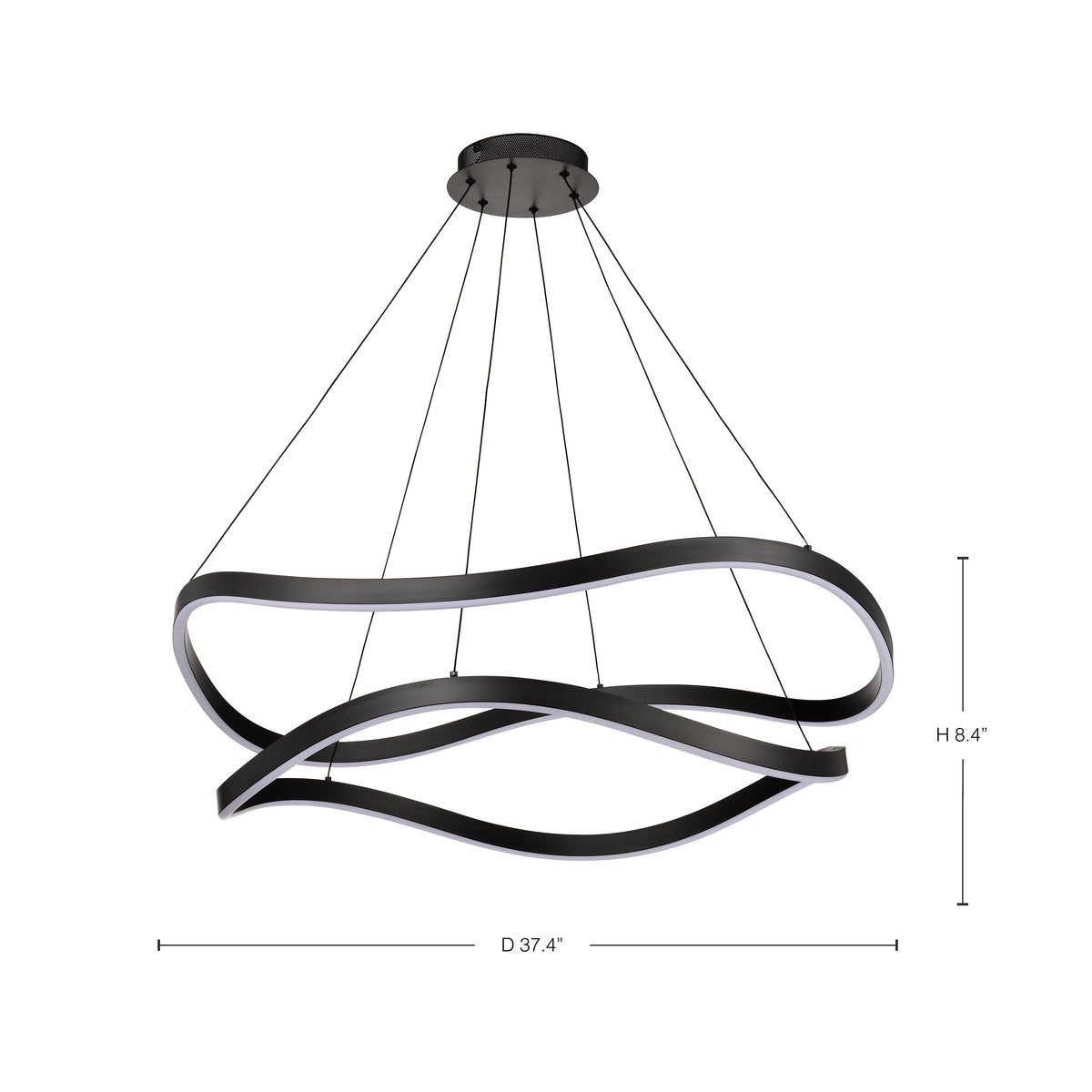 Sylas - 36 Inch LED Pendant - Matte Black Finish