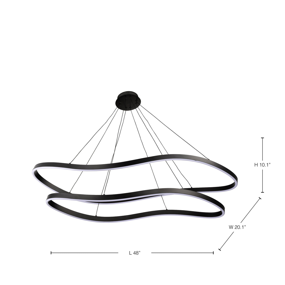 Sylas - 48 Inch LED Pendant - Matte Black Finish product image