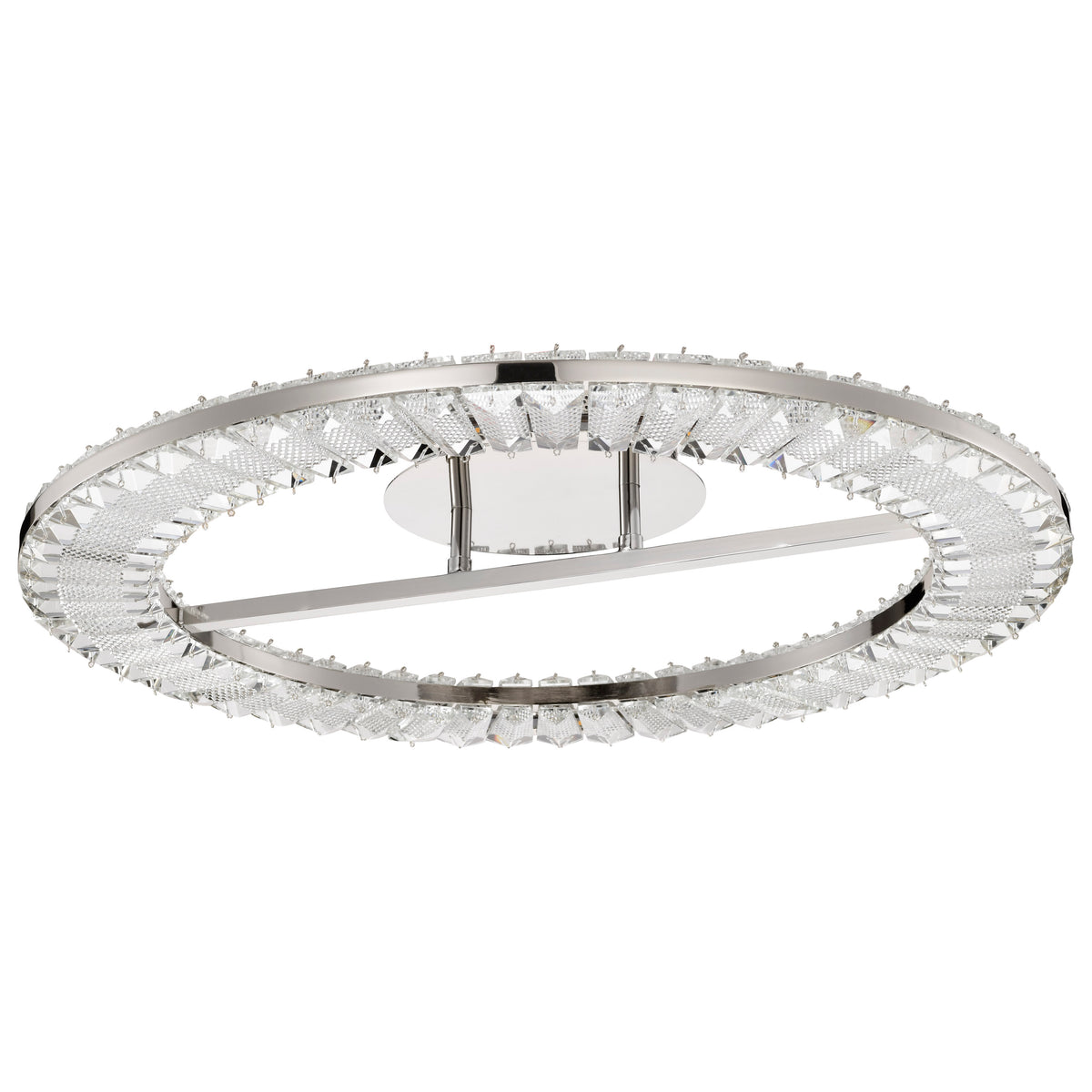Nova - LED 23 Inch Round Flush Mount - Polished Nickel Finish - K9 Crystal lighting product