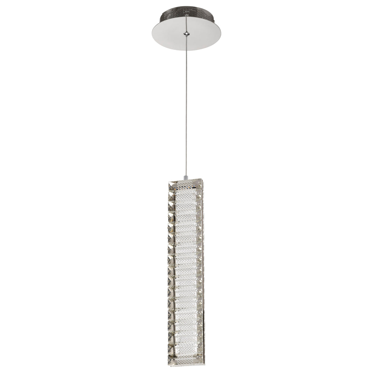 Nova - LED 16 Inch Mini Pendant - Polished Nickel Finish - K9 Crystal