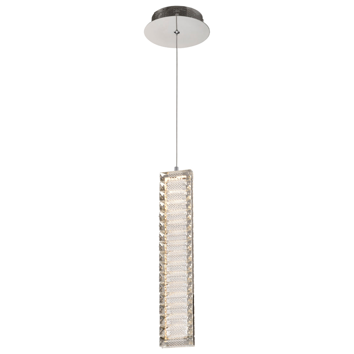 Nova - LED 16 Inch Mini Pendant - Polished Nickel Finish - K9 Crystal
