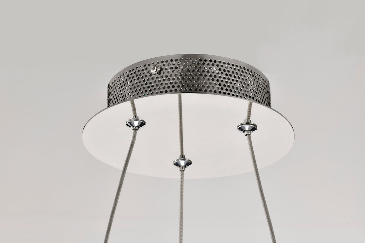 Nova - LED 23 Inch Round Pendant - Polished Nickel Finish - K9 Crystal