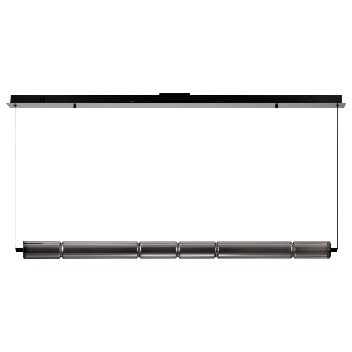 Evander - LED 48 Inch Island Pendant - Matte Black Finish - Smoked Glass