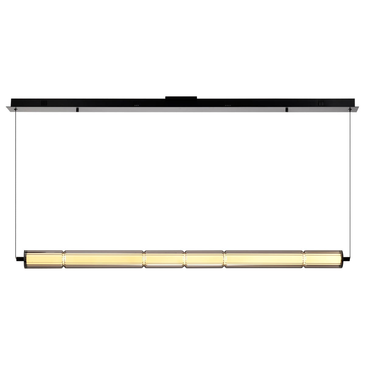 Evander - LED 48 Inch Island Pendant - Matte Black Finish - Smoked Glass