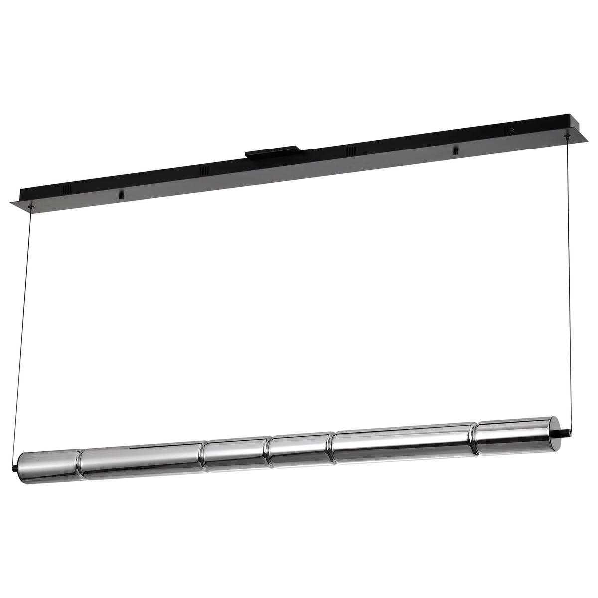 Evander - LED 48 Inch Island Pendant - Matte Black Finish - Smoked Glass