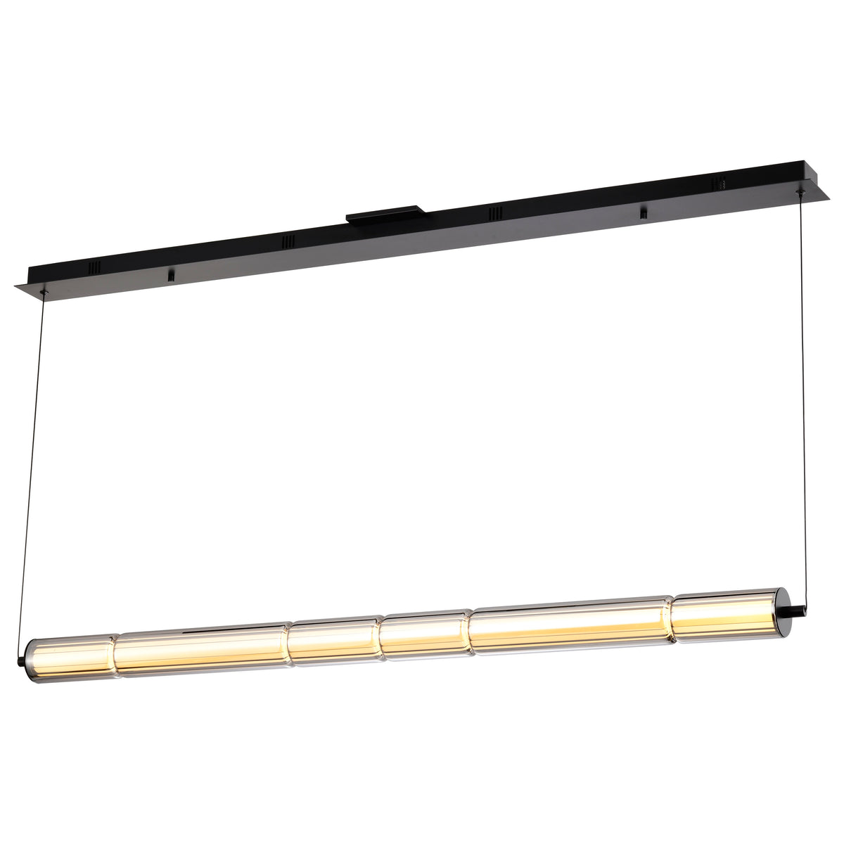 Evander - LED 48 Inch Island Pendant - Matte Black Finish - Smoked Glass
