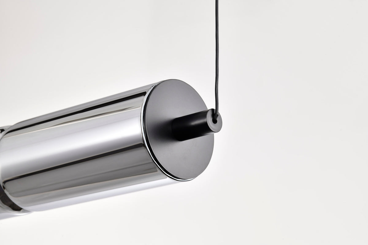 Evander - LED 48 Inch Island Pendant - Matte Black Finish - Smoked Glass