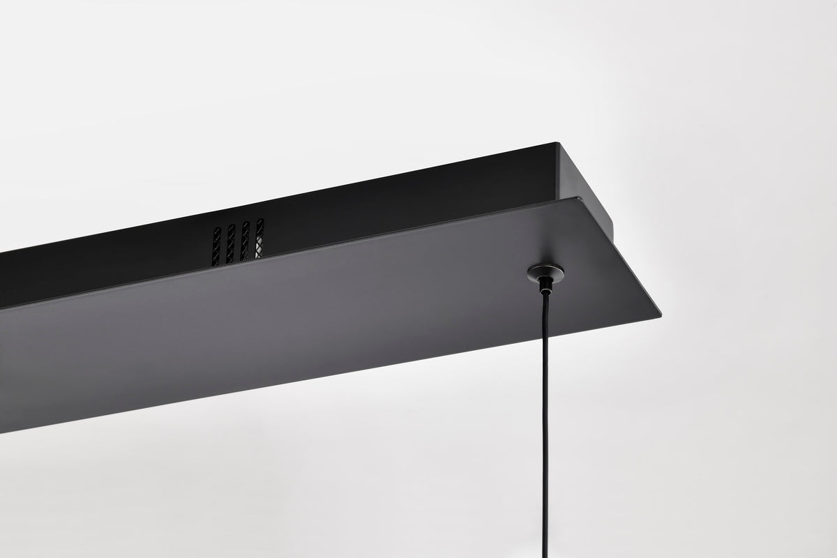 Evander - LED 48 Inch Island Pendant - Matte Black Finish - Smoked Glass