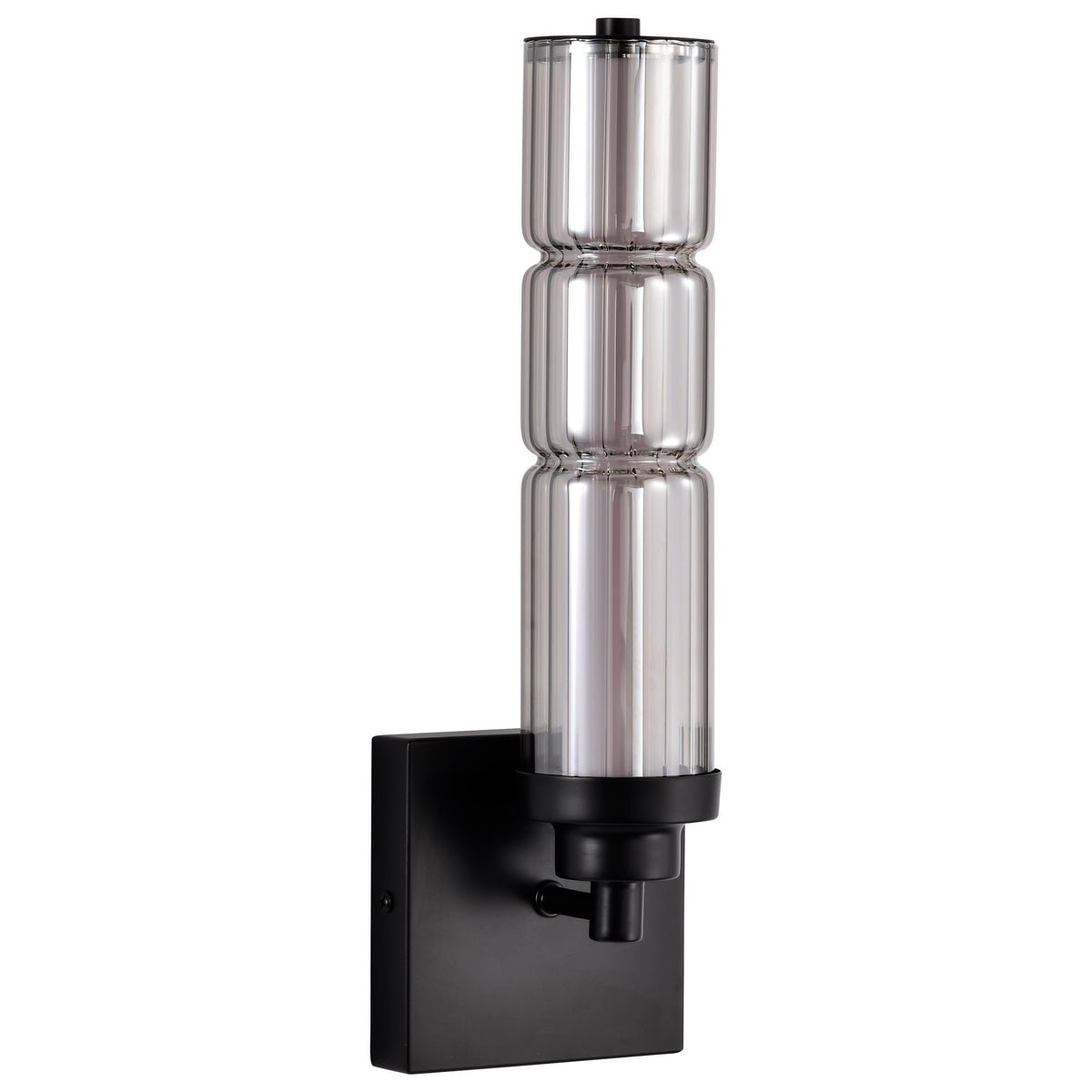 Evander - LED Wall Sconce - Matte Black Finish - Smoked Glass
