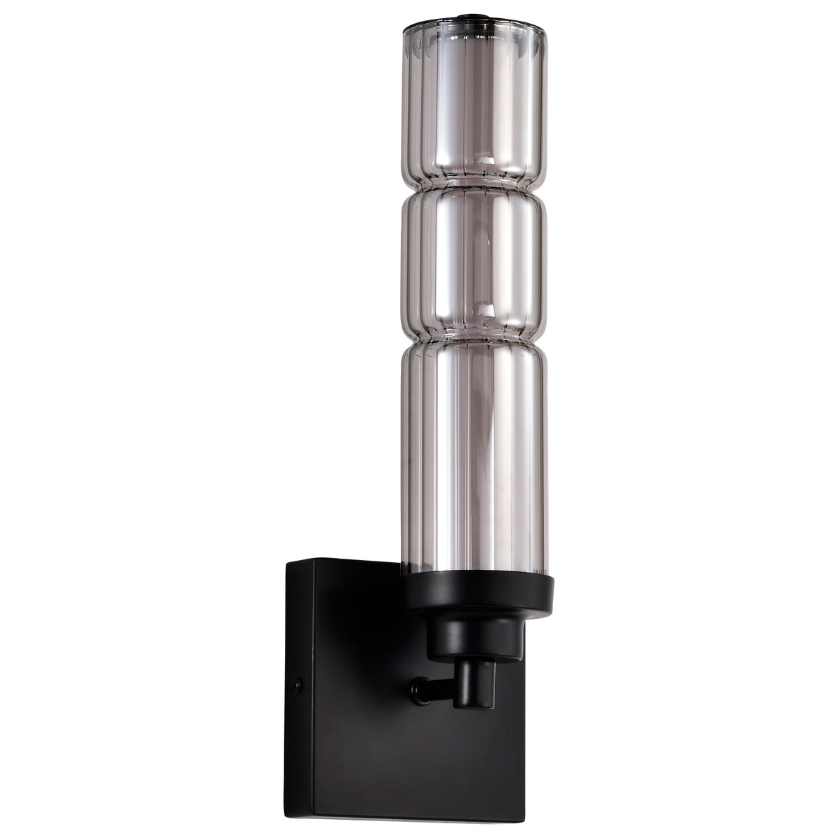 Evander - LED Wall Sconce - Matte Black Finish - Smoked Glass