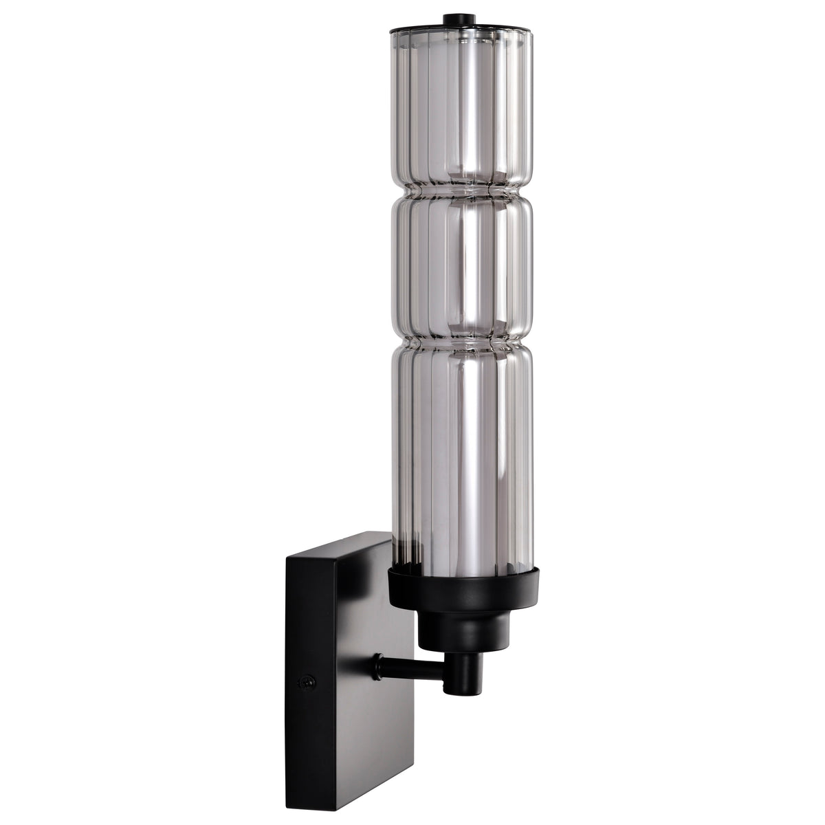 Evander - LED Wall Sconce - Matte Black Finish - Smoked Glass