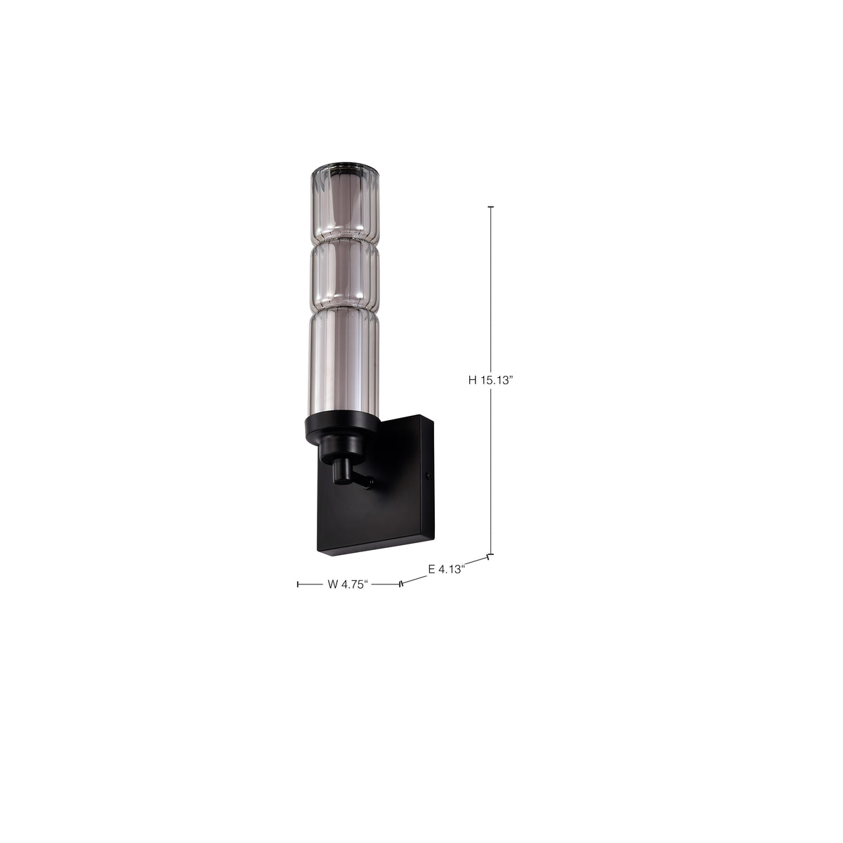 Evander - LED Wall Sconce - Matte Black Finish - Smoked Glass lighting product