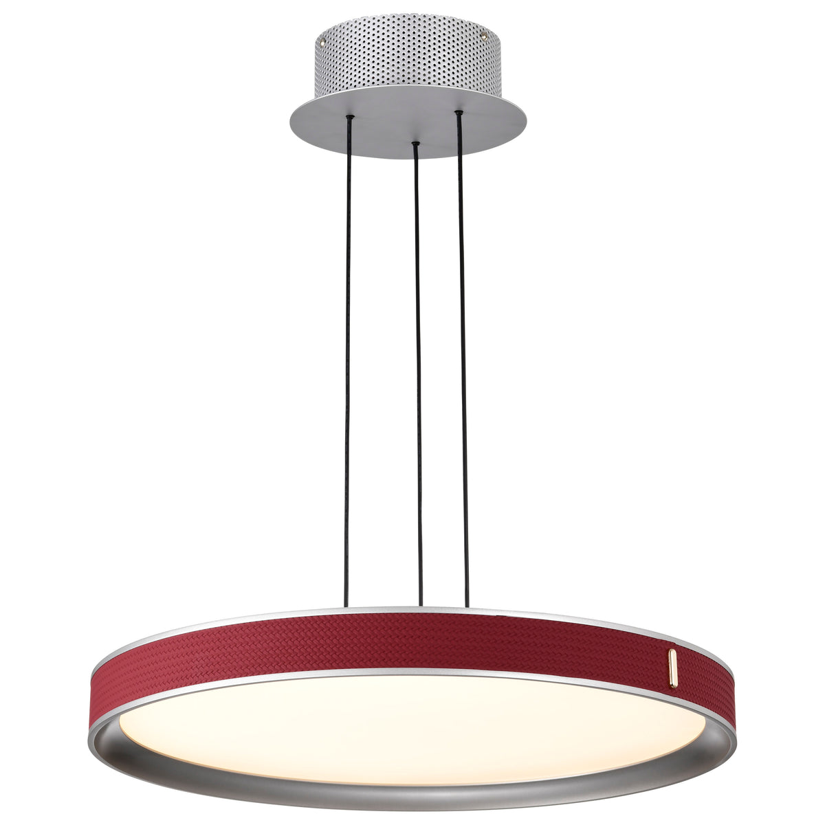 Bandon - 20 Inch LED Pendant - Gray with Red Wrap - Acrylic Lens - Gray Finish