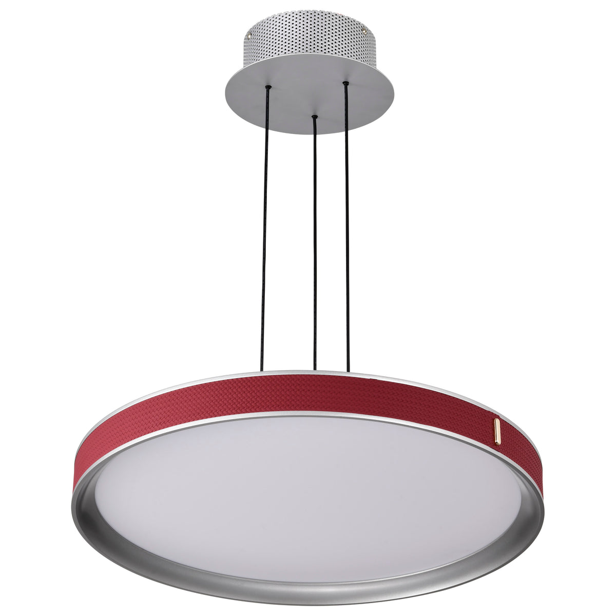 Bandon - 20 Inch LED Pendant - Gray with Red Wrap - Acrylic Lens - Gray Finish