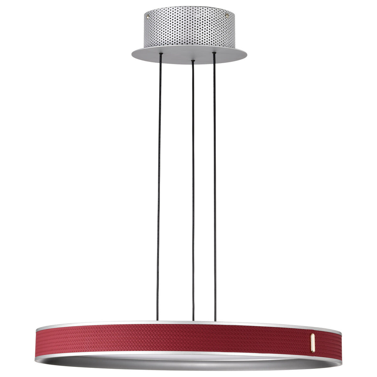 Bandon - 20 Inch LED Pendant - Gray with Red Wrap - Acrylic Lens - Gray Finish