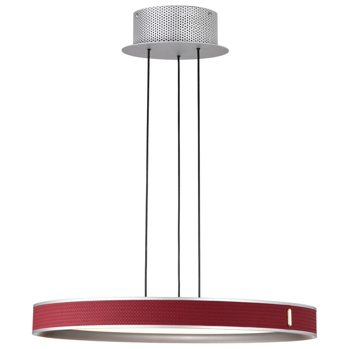 Bandon - 20 Inch LED Pendant - Gray with Red Wrap - Acrylic Lens - Gray Finish