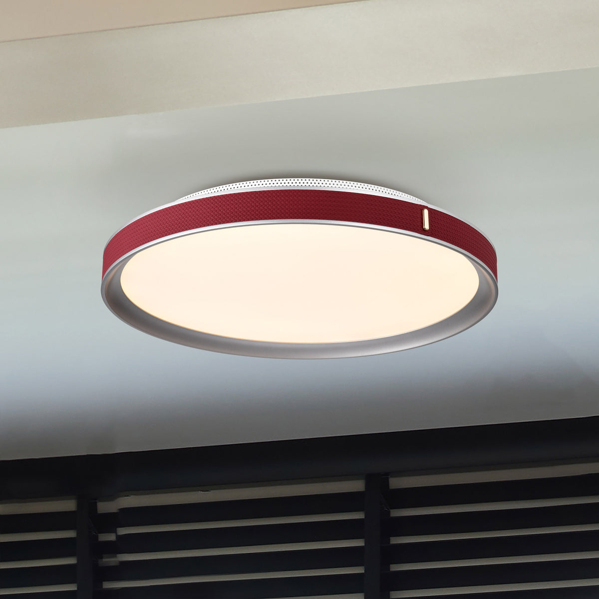 Bandon - 20 Inch LED Flush Mount - Gray with Red Wrap - Acrylic Lens - Gray Finish