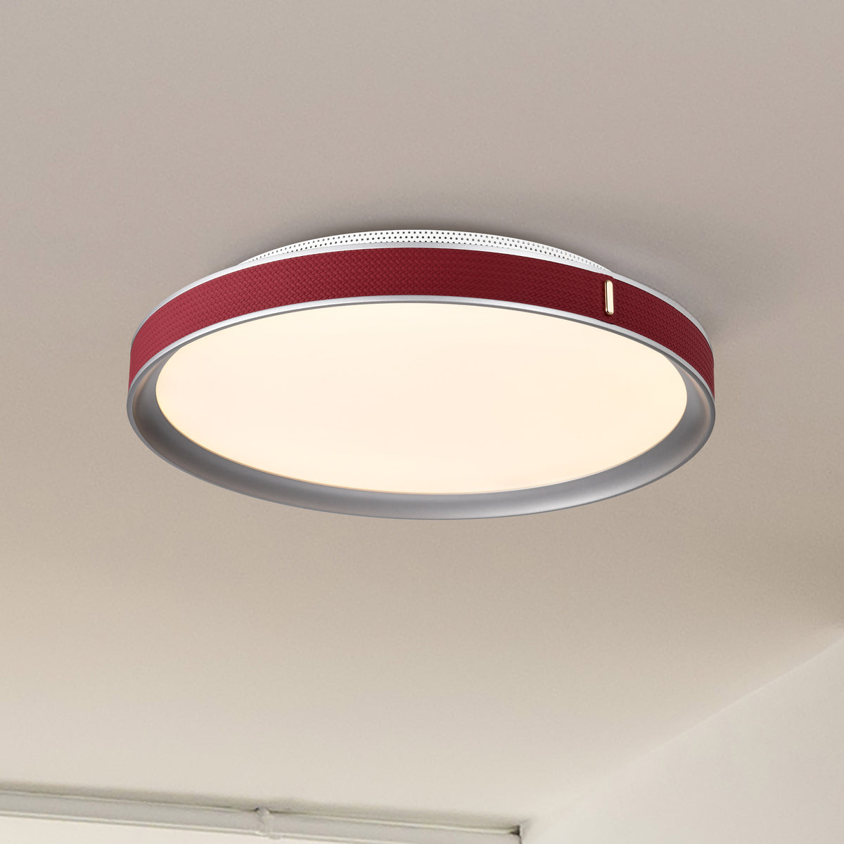 Bandon - 20 Inch LED Flush Mount - Gray with Red Wrap - Acrylic Lens - Gray Finish