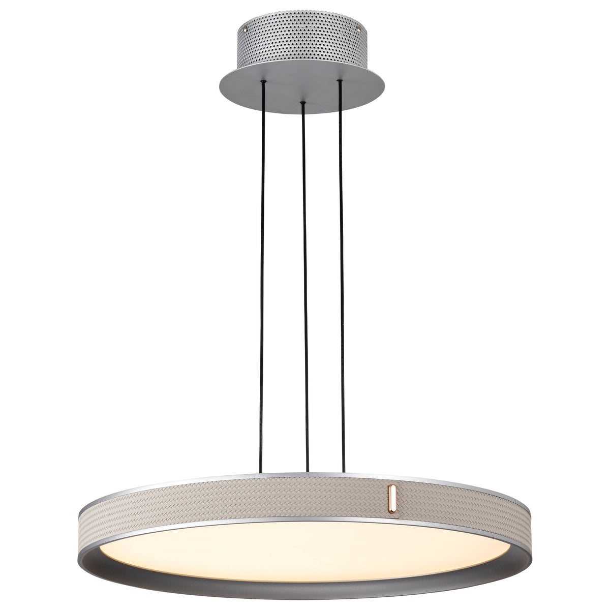 Bandon - 20 Inch LED Pendant - Gray with Off White Wrap - Acrylic Lens - Gray Finish