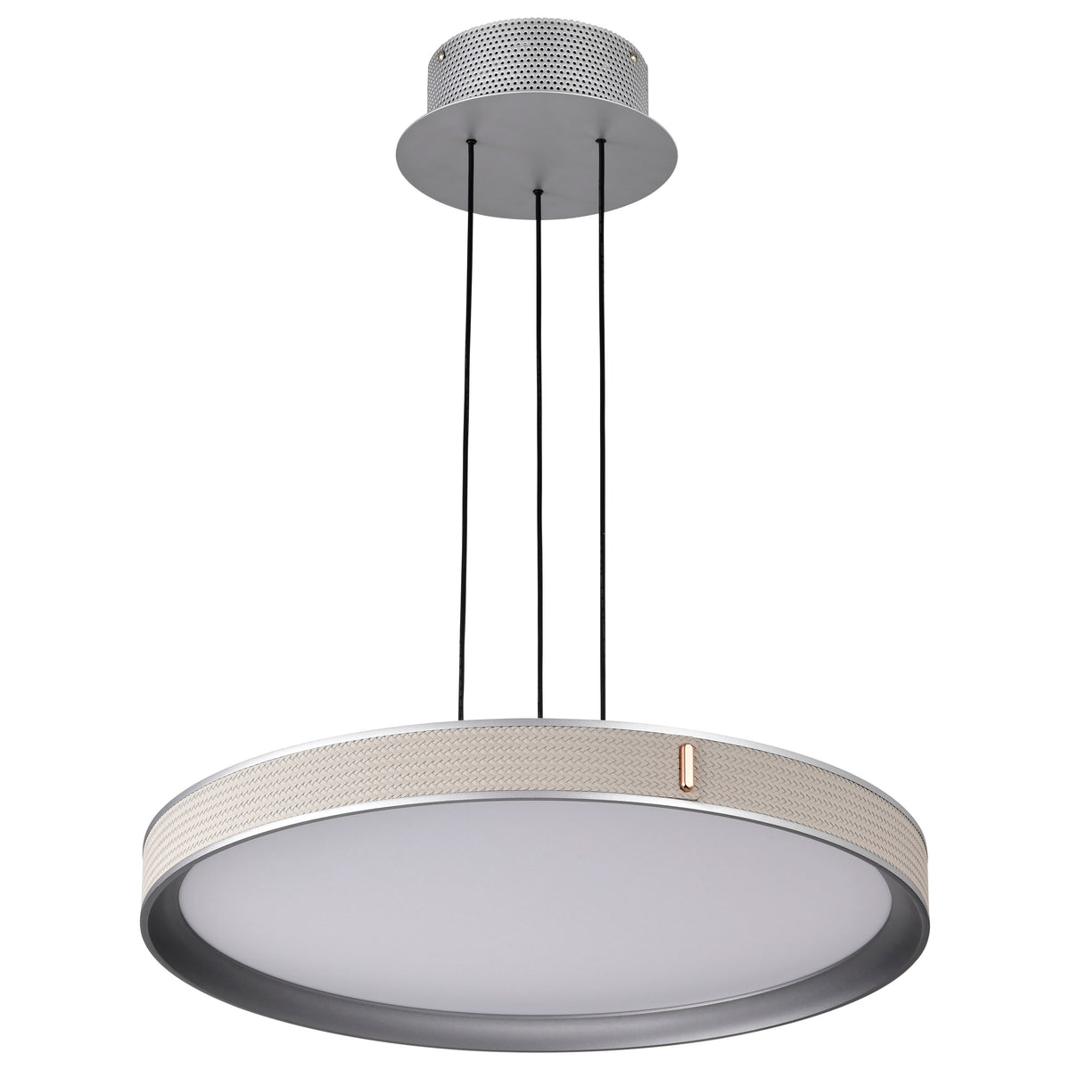 Bandon - 20 Inch LED Pendant - Gray with Off White Wrap - Acrylic Lens - Gray Finish
