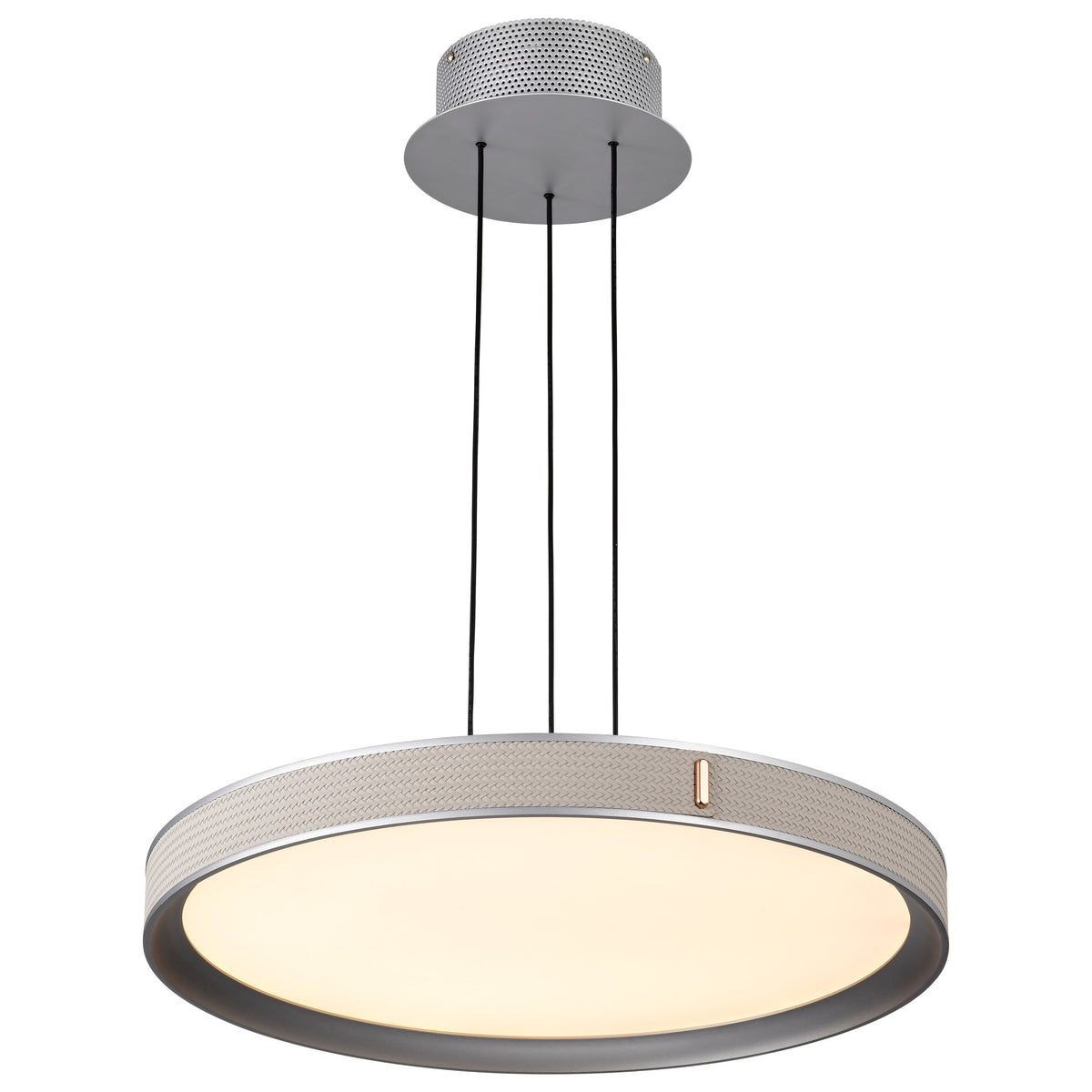 Bandon - 20 Inch LED Pendant - Gray with Off White Wrap - Acrylic Lens - Gray Finish