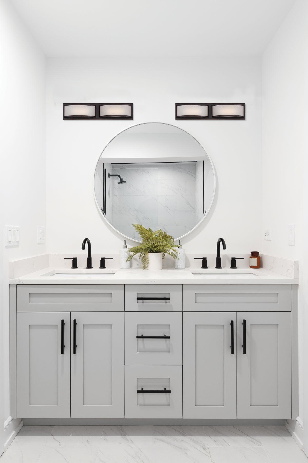 Mercer - (2) LED Wall Sconce - Frosted Glass - Georgetown Bronze Finish