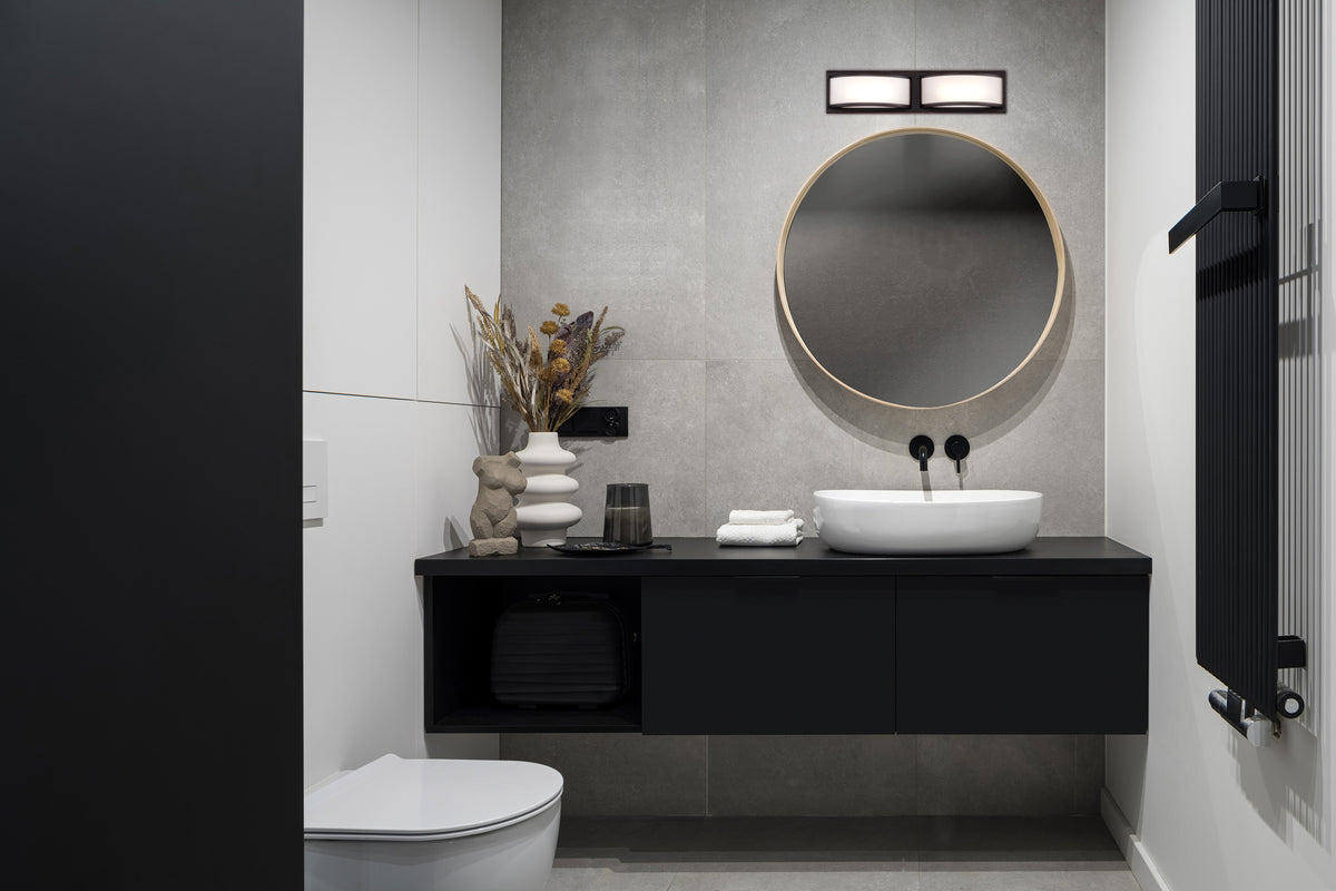 Mercer - (2) LED Wall Sconce - Frosted Glass - Georgetown Bronze Finish