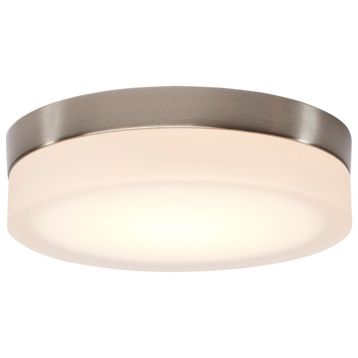 Pi - 9 Inch LED Flush Mount - Brushed Nickel Finish - Frosted Etched Glass - CCT Selectable - 120 Volts