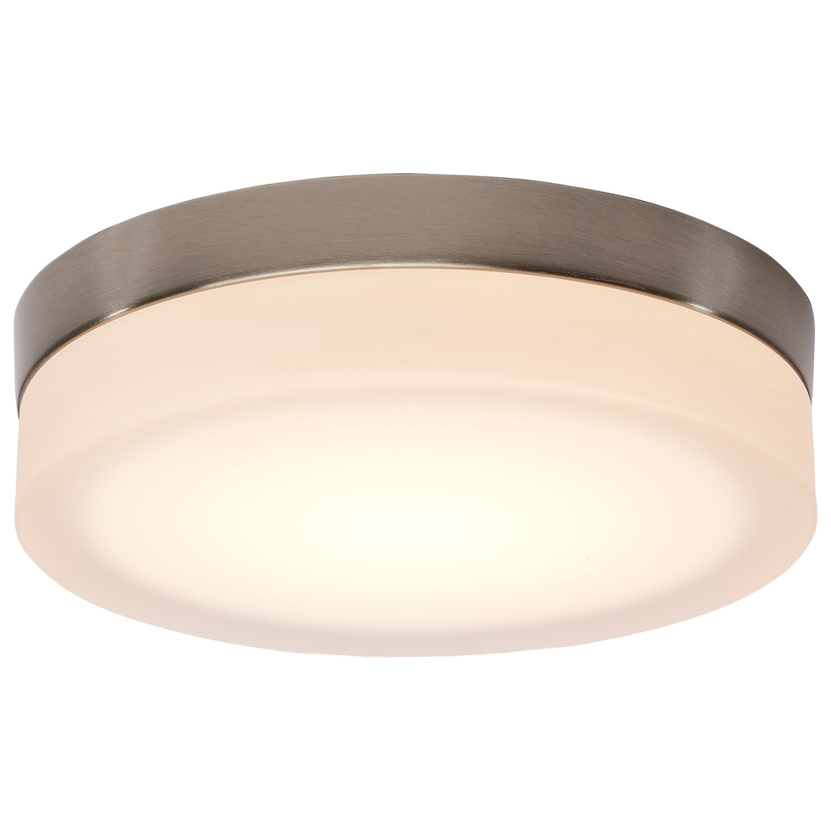 Pi - 9 Inch LED Flush Mount - Brushed Nickel Finish - Frosted Etched Glass - CCT Selectable - 120 Volts