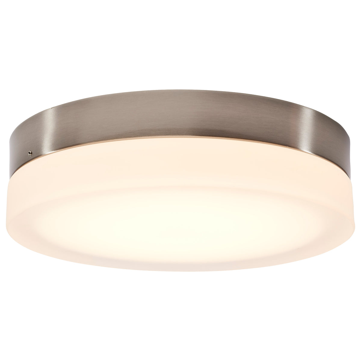 Pi - 11 Inch LED Flush Mount - Brushed Nickel Finish - Frosted Etched Glass - CCT Selectable - 120 Volts