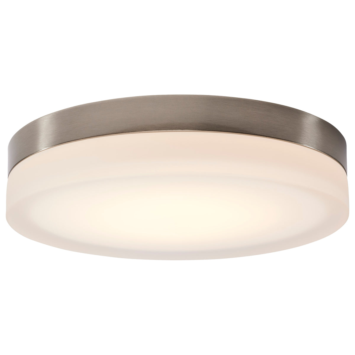 Pi - 14 Inch LED Flush Mount - Brushed Nickel Finish - Frosted Etched Glass - CCT Selectable - 120 Volts