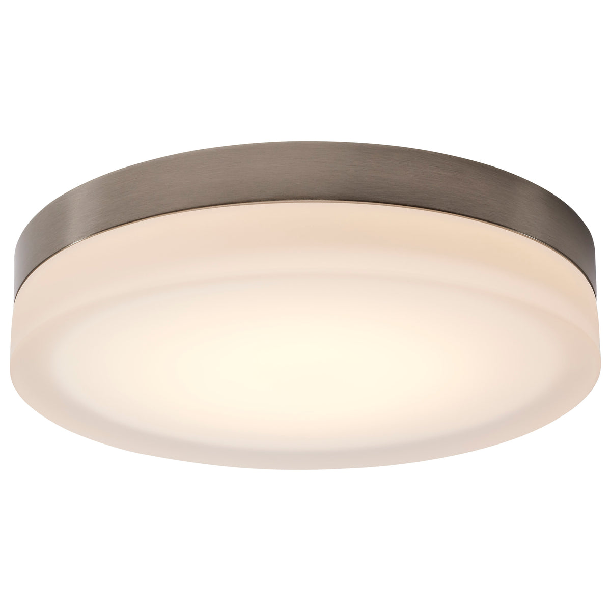 Pi - 14 Inch LED Flush Mount - Brushed Nickel Finish - Frosted Etched Glass - CCT Selectable - 120 Volts