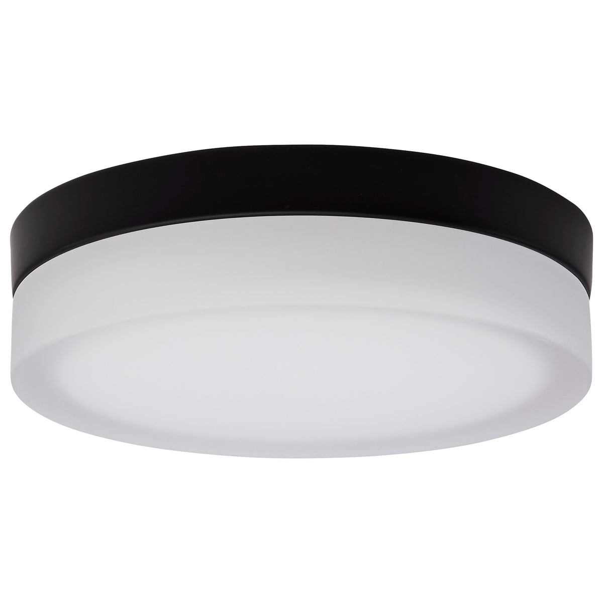 Pi - 9 Inch LED Flush Mount - Black Finish - Frosted Etched Glass - Selectable - 120 Volts bulb or fixture view