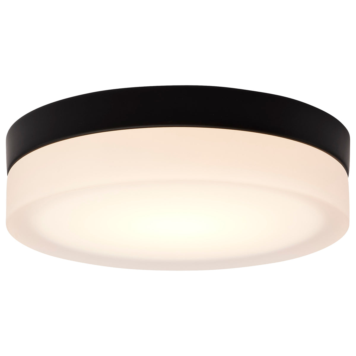 Pi - 9 Inch LED Flush Mount - Black Finish - Frosted Etched Glass - CCT Selectable - 120 Volts