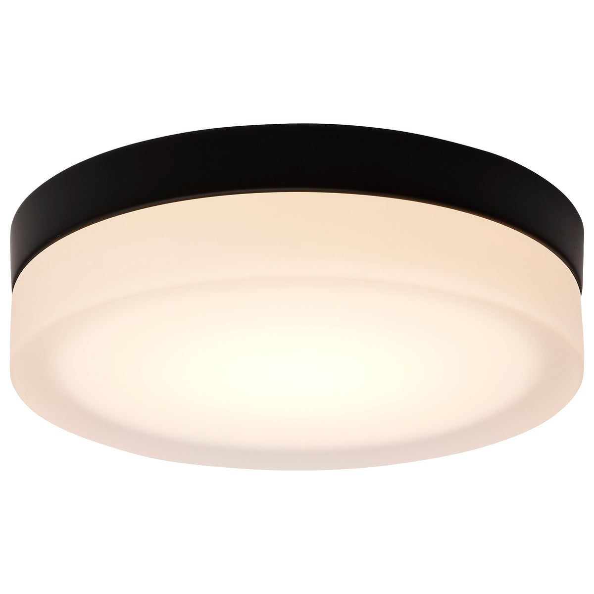 Pi - 9 Inch LED Flush Mount - Black Finish - Frosted Etched Glass - CCT Selectable - 120 Volts