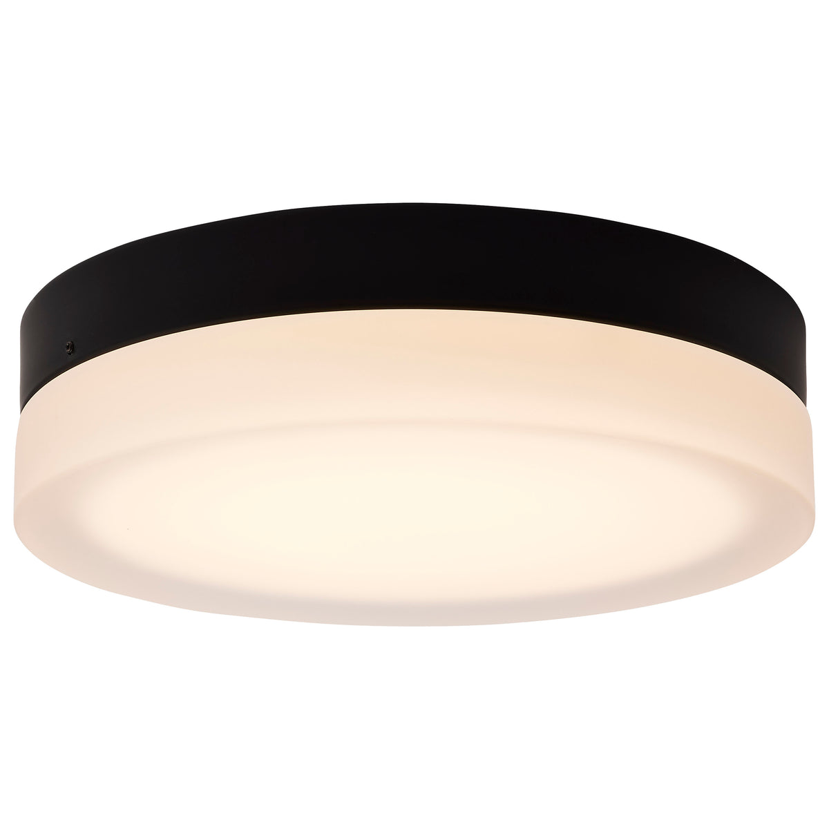Pi - 11 Inch LED Flush Mount - Black Finish - Frosted Etched Glass - CCT Selectable - 120 Volts