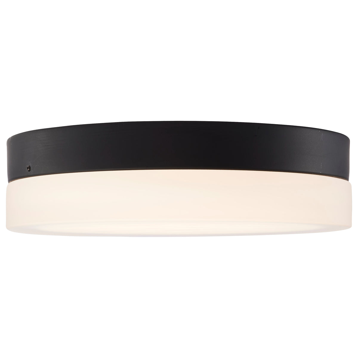 Pi - 11 Inch LED Flush Mount - Black Finish - Frosted Etched Glass - CCT Selectable - 120 Volts