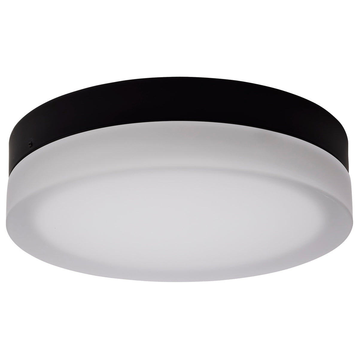 Pi - 11 Inch LED Flush Mount - Black Finish - Frosted Etched Glass - CCT Selectable - 120 Volts