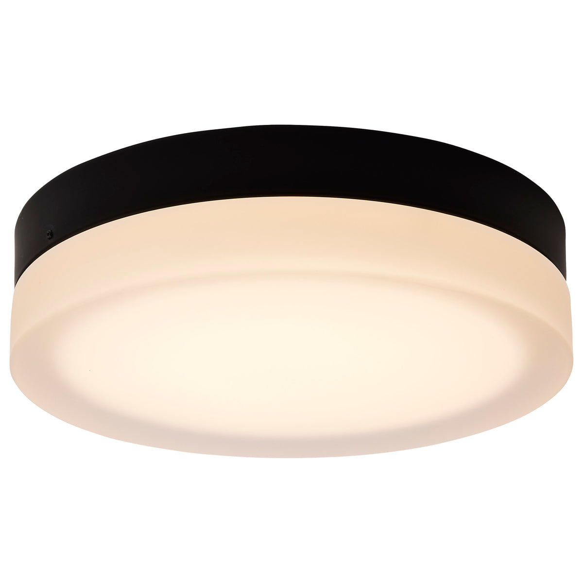 Pi - 11 Inch LED Flush Mount - Black Finish - Frosted Etched Glass - CCT Selectable - 120 Volts