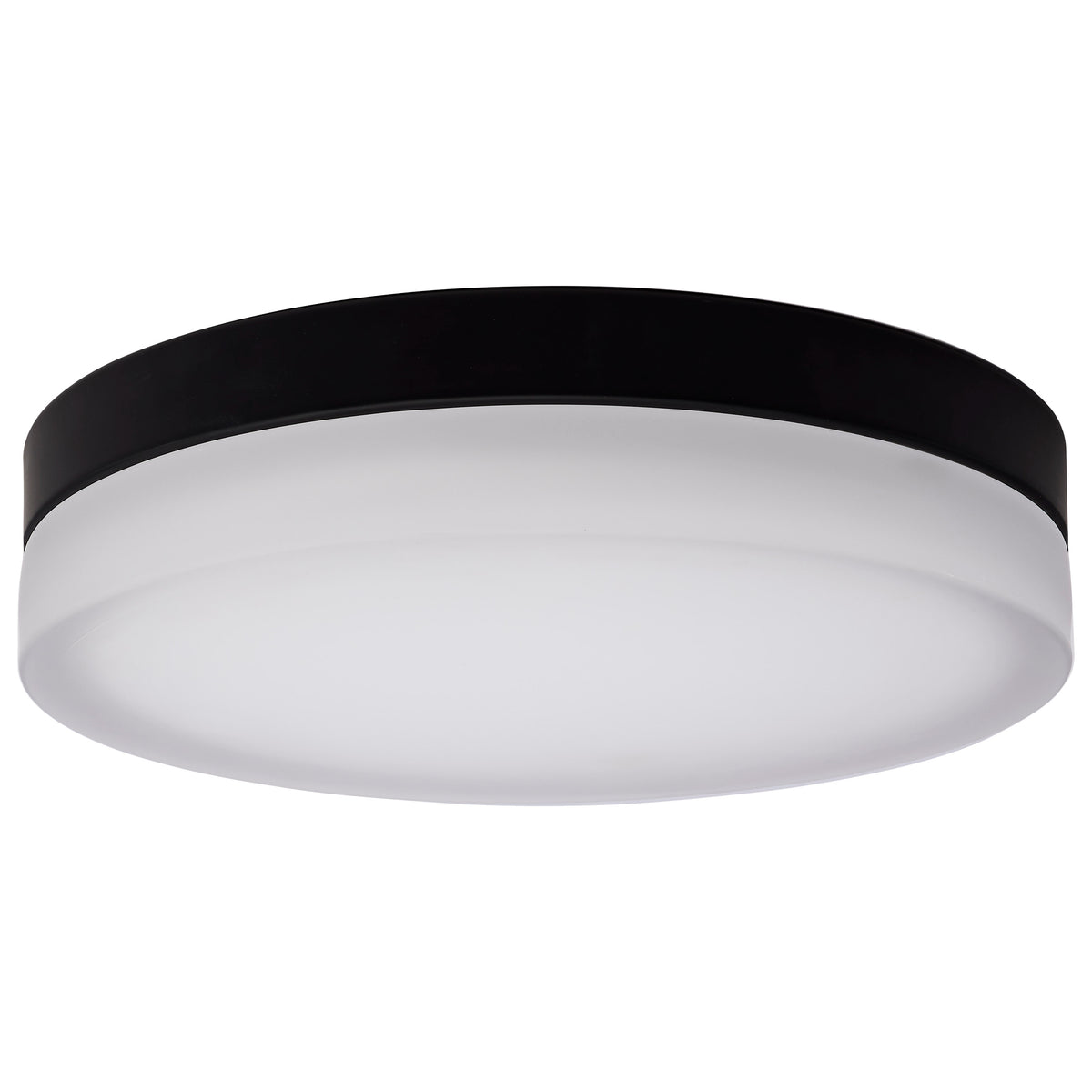 Pi - 14 Inch LED Flush Mount - Black Finish - Frosted Etched Glass - Selectable - 120 Volts for bedrooms and hallways