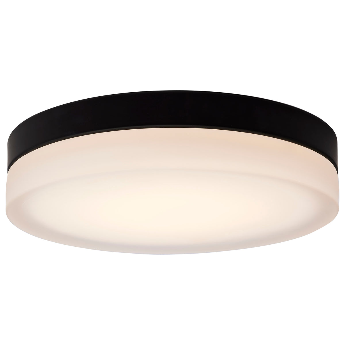 Pi - 14 Inch LED Flush Mount - Black Finish - Frosted Etched Glass - CCT Selectable - 120 Volts