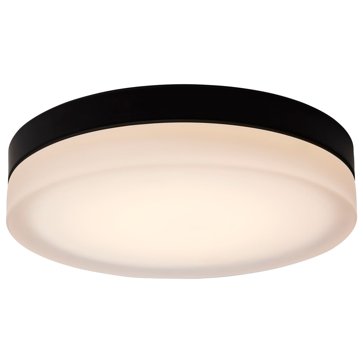 Pi - 14 Inch LED Flush Mount - Black Finish - Frosted Etched Glass - CCT Selectable - 120 Volts