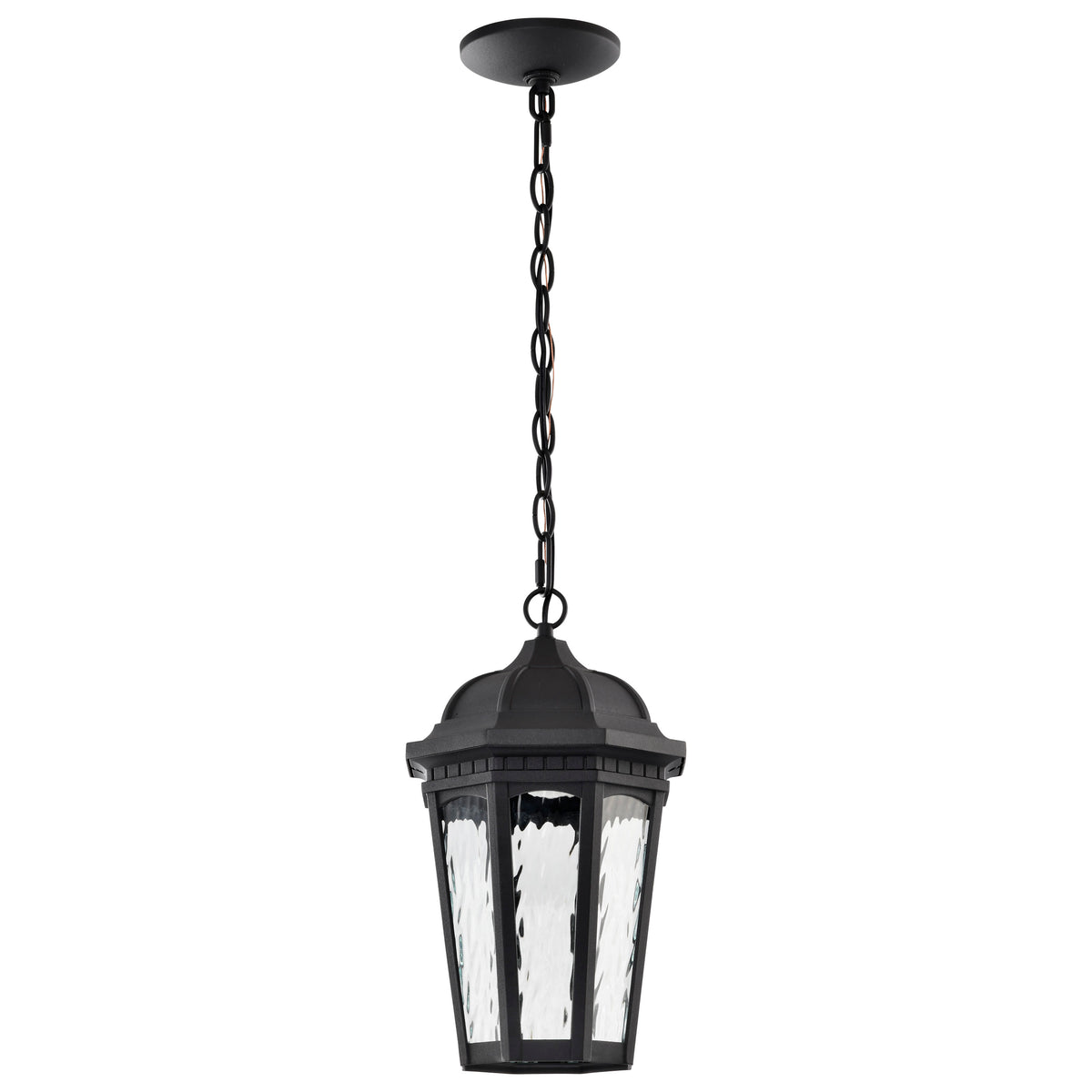 East River Collection - 1 Light Outdoor Hanging Fixture - LED - SMART - Starfish RGBTW - CCT Selectable - Matte Black - Clear Water Glass