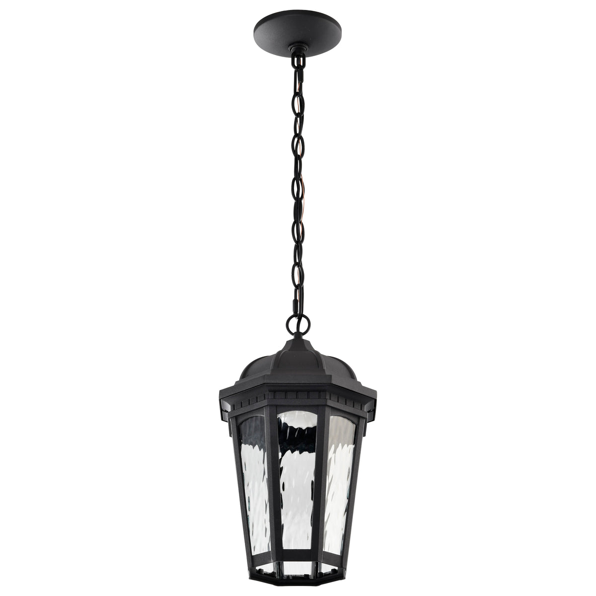 East River Collection - 1 Light Outdoor Hanging Fixture - LED - SMART - Starfish RGBTW - CCT Selectable - Matte Black - Clear Water Glass