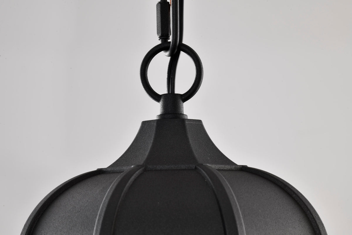 East River Collection - 1 Light Outdoor Hanging Fixture - LED - SMART - Starfish RGBTW - CCT Selectable - Matte Black - Clear Water Glass